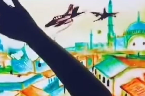 Chinese volunteers brought tents printed with the Five-Star Red Flag to Gaza. 